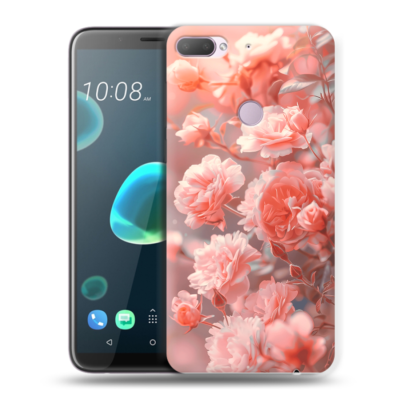 Силиконовый чехол на HTC Desire 12 Plus с принтом Розы цветы Силиконовый чехол на HTC Desire 12 Plus с принтом Розы цветы
