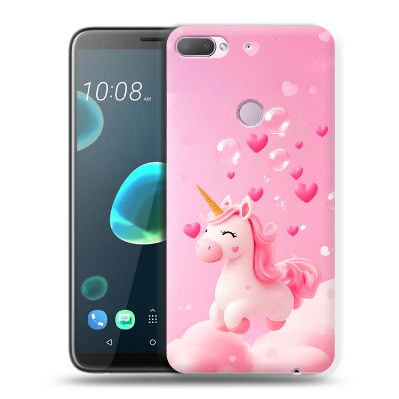 Силиконовый чехол на HTC Desire 12 Plus с принтом Единорог Силиконовый чехол на HTC Desire 12 Plus с принтом Единорог