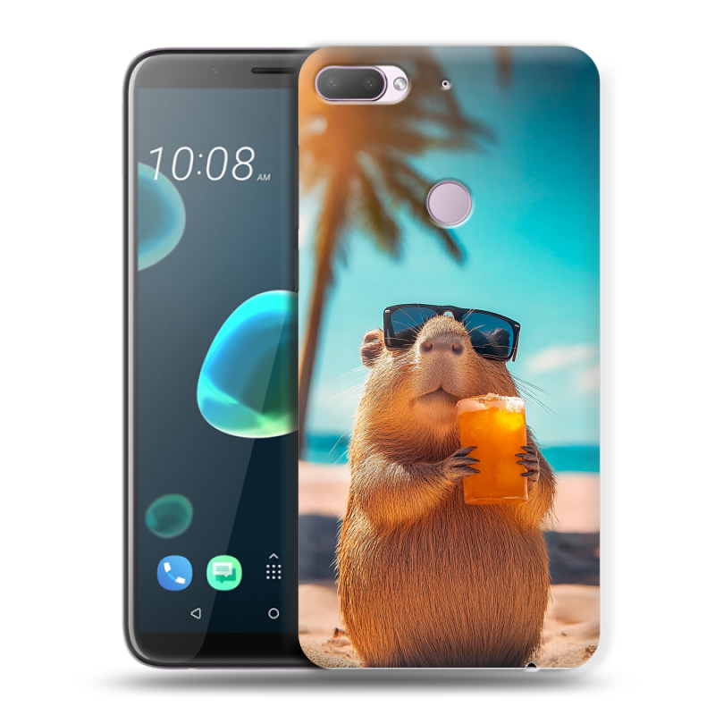 Силиконовый чехол на HTC Desire 12 Plus с принтом Капибара Силиконовый чехол на HTC Desire 12 Plus с принтом Капибара