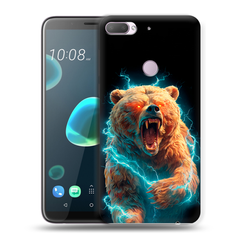Силиконовый чехол на HTC Desire 12 Plus с принтом Медведь Силиконовый чехол на HTC Desire 12 Plus с принтом Медведь