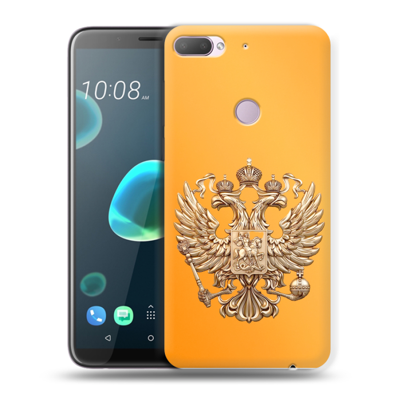 Силиконовый чехол на HTC Desire 12 Plus с принтом Герб Флаг России Силиконовый чехол на HTC Desire 12 Plus с принтом Герб Флаг России
