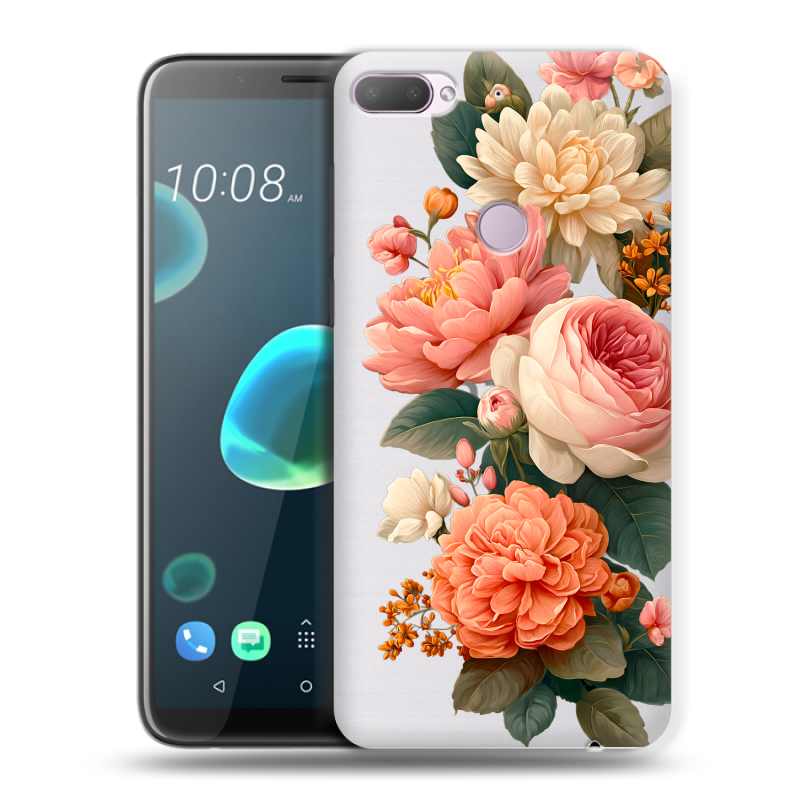 Пластиковый чехол на HTC Desire 12 Plus с принтом цветы Пластиковый чехол на HTC Desire 12 Plus с принтом цветы