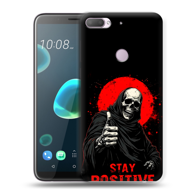 Пластиковый чехол на HTC Desire 12 Plus с принтом смешной скелет Пластиковый чехол на HTC Desire 12 Plus с принтом смешной скелет