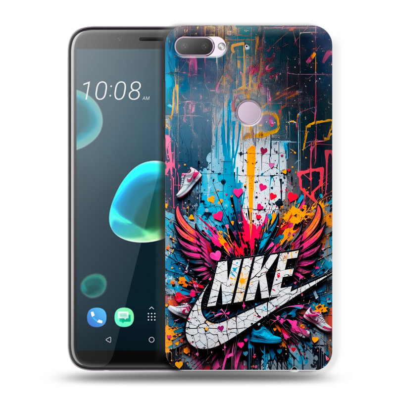 Силиконовый чехол на HTC Desire 12 Plus с принтом Nike Найк Силиконовый чехол на HTC Desire 12 Plus с принтом Nike Найк