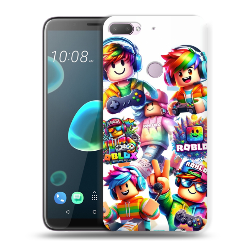 Пластиковый чехол на HTC Desire 12 Plus с принтом Roblox Роблокс Пластиковый чехол на HTC Desire 12 Plus с принтом Roblox Роблокс