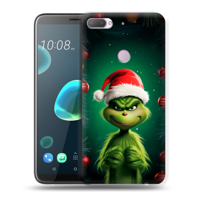 Силиконовый чехол на HTC Desire 12 Plus с принтом Гринч Новый год Рождество Силиконовый чехол на HTC Desire 12 Plus с принтом Гринч Новый год Рождество