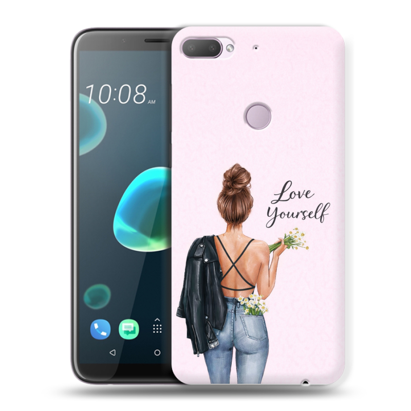 Пластиковый чехол на HTC Desire 12 Plus с принтом женский Пластиковый чехол на HTC Desire 12 Plus с принтом женский