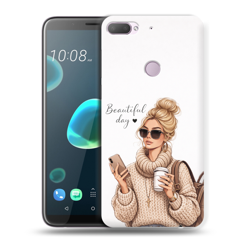 Пластиковый чехол на HTC Desire 12 Plus с принтом женский Пластиковый чехол на HTC Desire 12 Plus с принтом женский