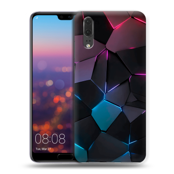 Силиконовый чехол на Huawei P20 с принтом Геометрия неона Силиконовый чехол на Huawei P20 с принтом Геометрия неона