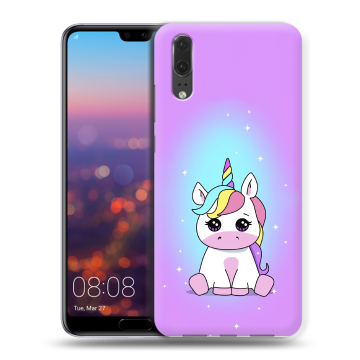 Силиконовый чехол на Huawei P20 с принтом Единорог Силиконовый чехол на Huawei P20 с принтом Единорог
