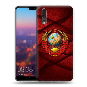 Силиконовый чехол на Huawei P20 с принтом Герб СССР Силиконовый чехол на Huawei P20 с принтом Герб СССР