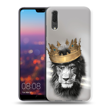 Силиконовый чехол на Huawei P20 с принтом Лев с короной Силиконовый чехол на Huawei P20 с принтом Лев с короной