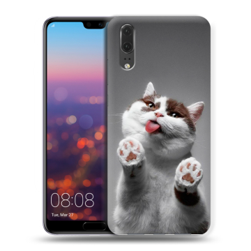 Силиконовый чехол на Huawei P20 с принтом Коты Силиконовый чехол на Huawei P20 с принтом Коты