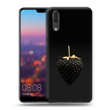 Силиконовый чехол на Huawei P20 с принтом Черная клубника Силиконовый чехол на Huawei P20 с принтом Черная клубника