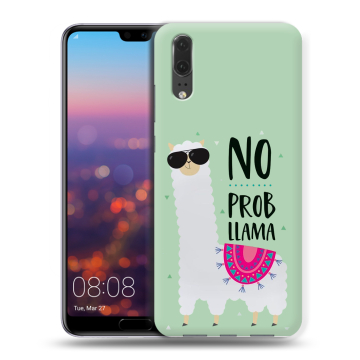 Силиконовый чехол на Huawei P20 с принтом Лама Силиконовый чехол на Huawei P20 с принтом Лама