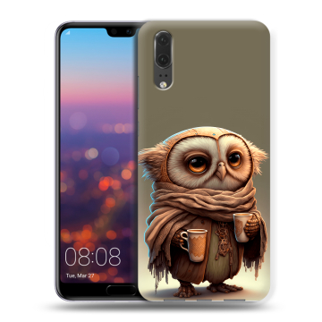 Силиконовый чехол на Huawei P20 с принтом Сова Силиконовый чехол на Huawei P20 с принтом Сова