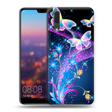 Силиконовый чехол на Huawei P20 с принтом Бабочки
