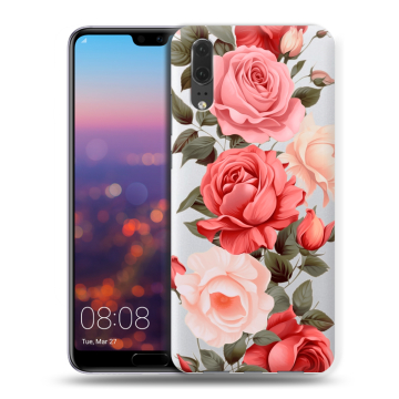 Силиконовый чехол на Huawei P20 с принтом Розы
