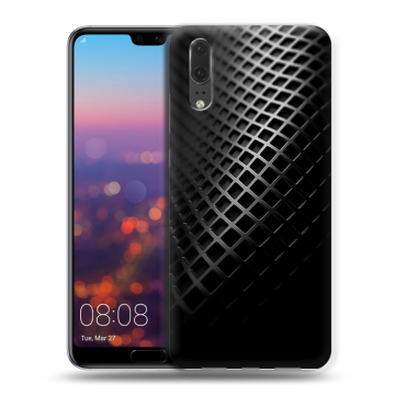 Силиконовый чехол на Huawei P20 с принтом Текстура металла