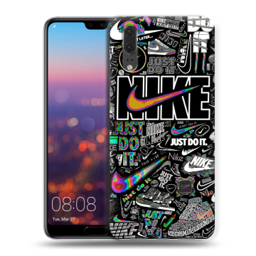 Силиконовый чехол на Huawei P20 с принтом Найк