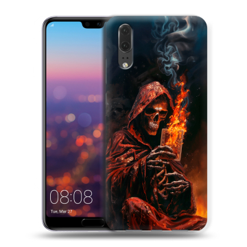 Силиконовый чехол на Huawei P20 с принтом Скелет и карты