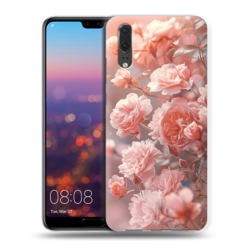 Силиконовый чехол на Huawei P20 с принтом Розовые розы