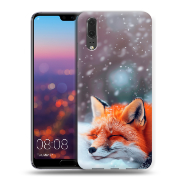 Силиконовый чехол на Huawei P20 с принтом лиса