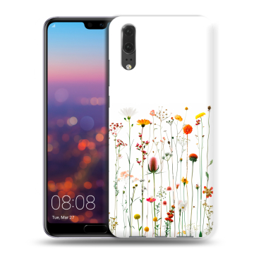 Силиконовый чехол на Huawei P20 с принтом цветы