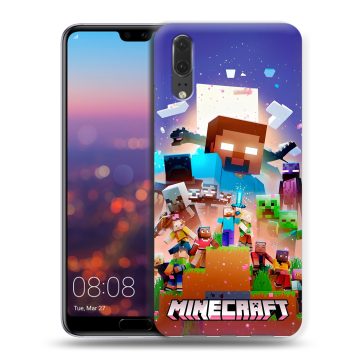 Силиконовый чехол на Huawei P20 с принтом Майнкрафт Minecraft