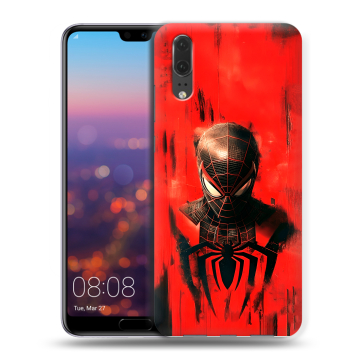 Силиконовый чехол на Huawei P20 с принтом человек паук spiderman