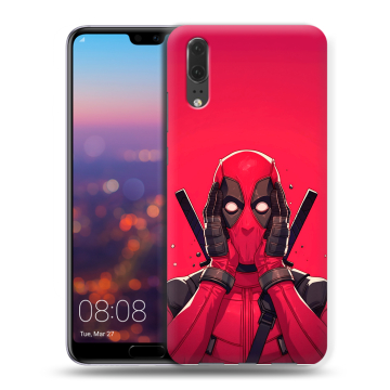 Силиконовый чехол на Huawei P20 с принтом Дедпул Deadpool Силиконовый чехол на Huawei P20 с принтом Дедпул Deadpool