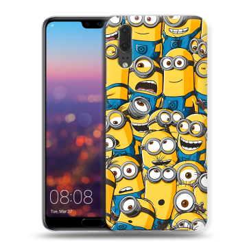 Силиконовый чехол на Huawei P20 с принтом Миньоны
