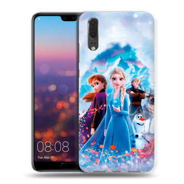 Силиконовый чехол на Huawei P20 с принтом Холодное сердце Frozen