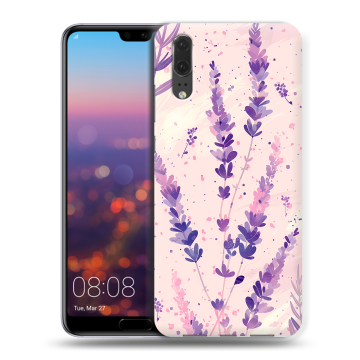 Силиконовый чехол на Huawei P20 с принтом цветы лаванда