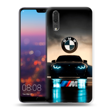 Силиконовый чехол на Huawei P20 с принтом БМВ BMW