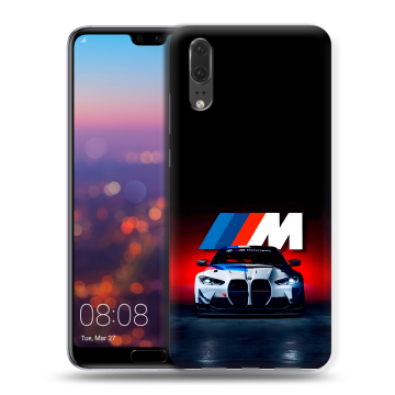 Силиконовый чехол на Huawei P20 с принтом БМВ BMW