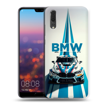 Силиконовый чехол на Huawei P20 с принтом БМВ BMW Силиконовый чехол на Huawei P20 с принтом БМВ BMW