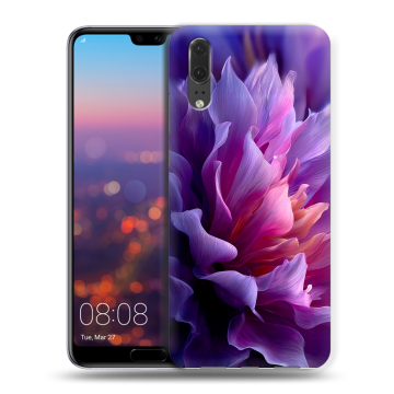 Силиконовый чехол на Huawei P20 с принтом женский цветы