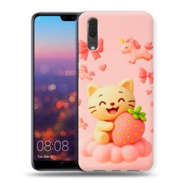 Силиконовый чехол на Huawei P20 с принтом для девочек