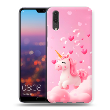 Силиконовый чехол на Huawei P20 с принтом Единорог