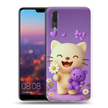Силиконовый чехол на Huawei P20 с принтом для девочек