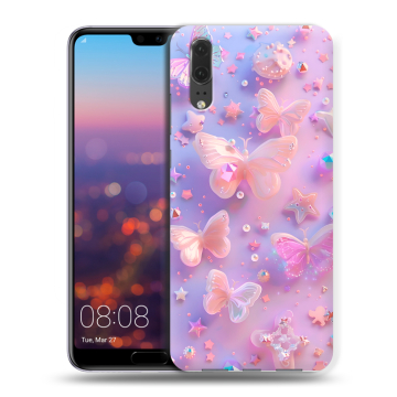 Силиконовый чехол на Huawei P20 с принтом Бабочки