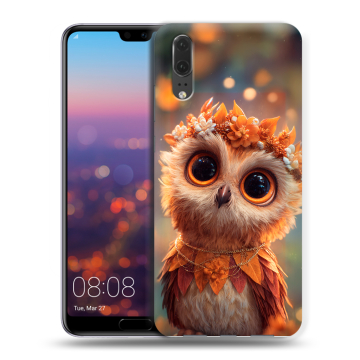 Силиконовый чехол на Huawei P20 с принтом Милая сова Силиконовый чехол на Huawei P20 с принтом Милая сова