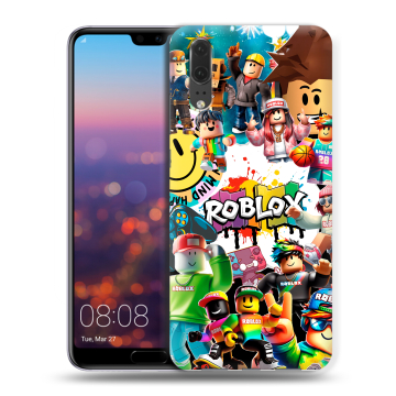Силиконовый чехол на Huawei P20 с принтом Roblox Роблокс