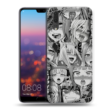 Силиконовый чехол на Huawei P20 с принтом Ahegao Ахегао Аниме Силиконовый чехол на Huawei P20 с принтом Ahegao Ахегао Аниме