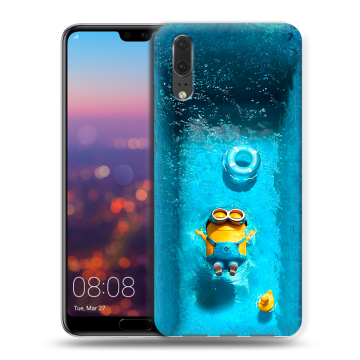 Силиконовый чехол на Huawei P20 с принтом Миньоны