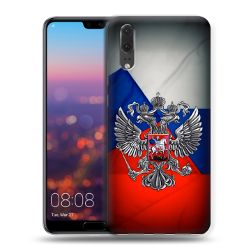 Силиконовый чехол на Huawei P20 с принтом Флаг России