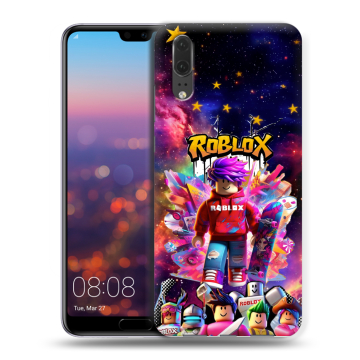 Силиконовый чехол на Huawei P20 с принтом Roblox Роблокс