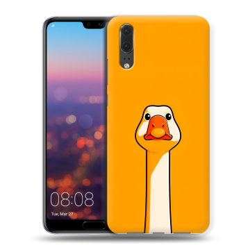 Силиконовый чехол на Huawei P20 с принтом Смешная утка Силиконовый чехол на Huawei P20 с принтом Смешная утка