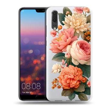 Силиконовый чехол на Huawei P20 с принтом цветы Силиконовый чехол на Huawei P20 с принтом цветы